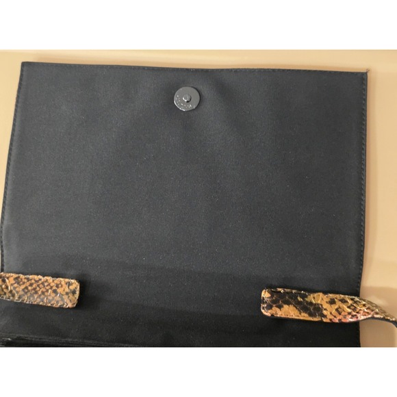 Vintage Missoni Snakeskin Clutch With Removable Shoulder Strap Snap Button Black